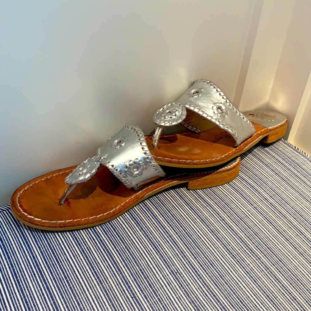 Jack Rogers classic silver sandals size 8